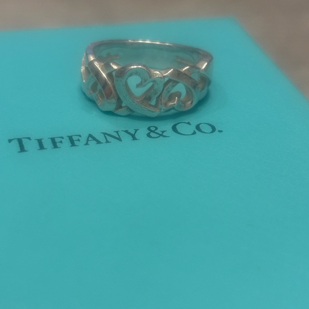 Tiffany & Co. Paloma Picasso Triple Heart Ring 
Size 8